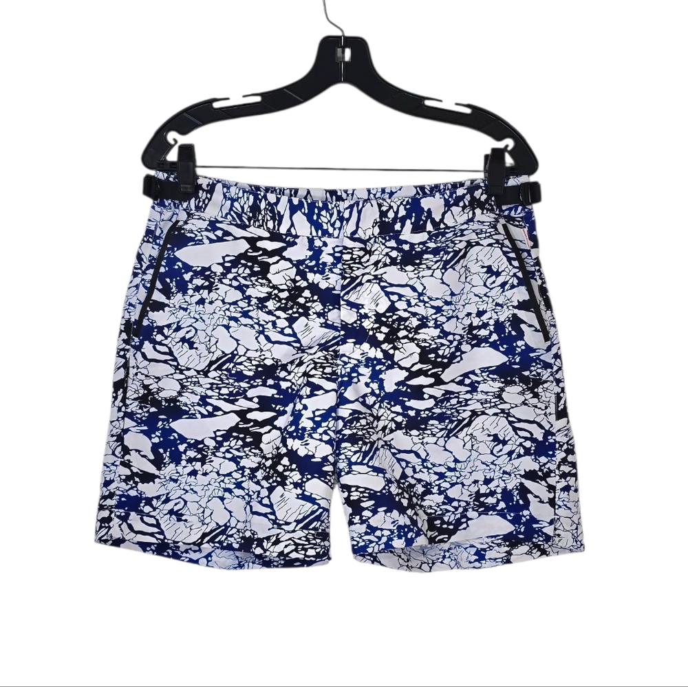 Orlebar Brown Bulldog Bonded Shorts Men's 32 White Blue Black Marble Swim